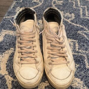 P448 White Mid Top Sneakers